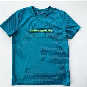Under Armour Boys Youth Shortsleeve T-Shirt Size YLG Blue/Green